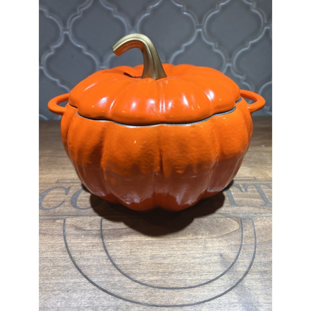 Cooks Essentials Enameled Cast Iron Pumpkin Thanks Giving Holiday Cooking
